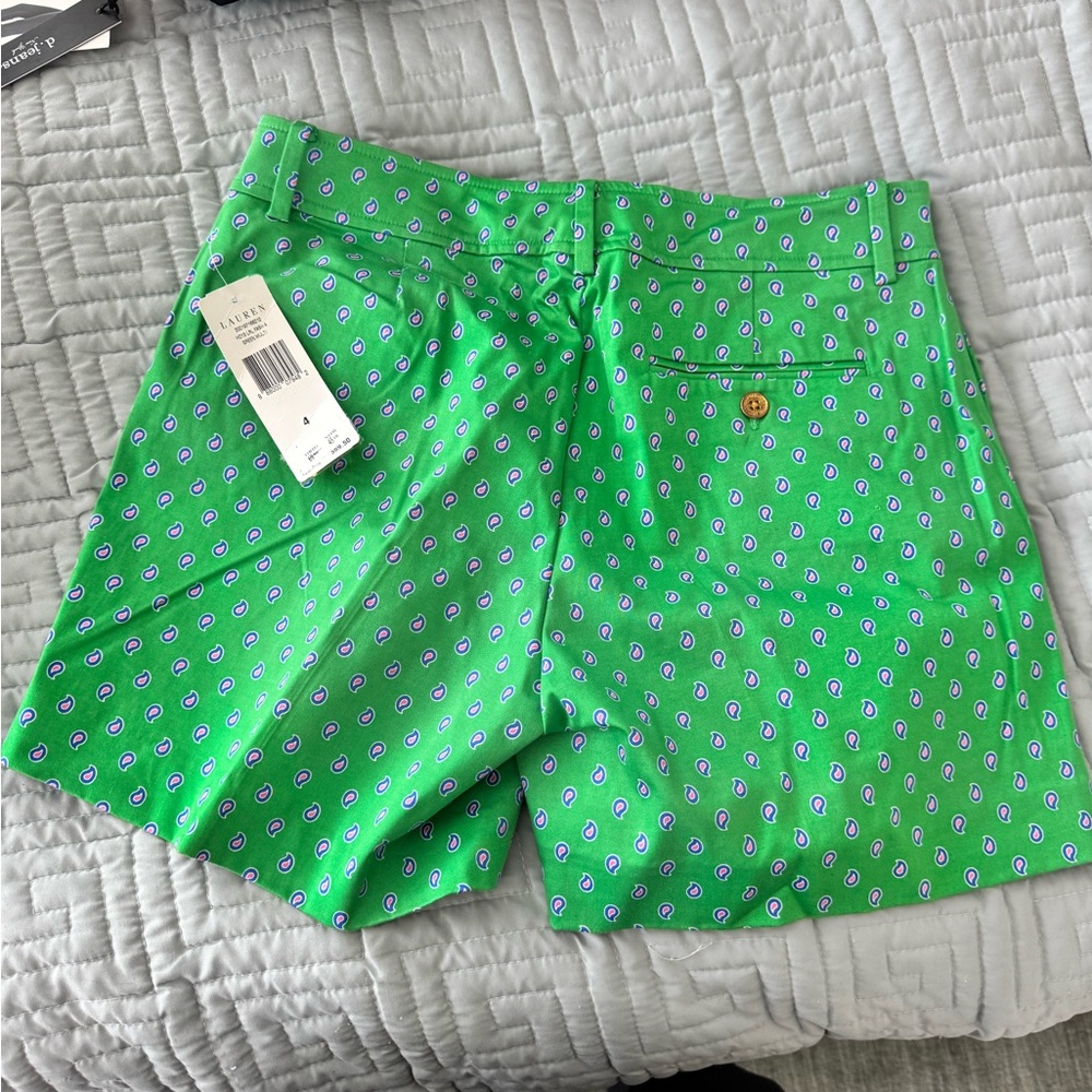 Ralph Lauren Green Patterned Women's Bermudas - Picture 6 of 6